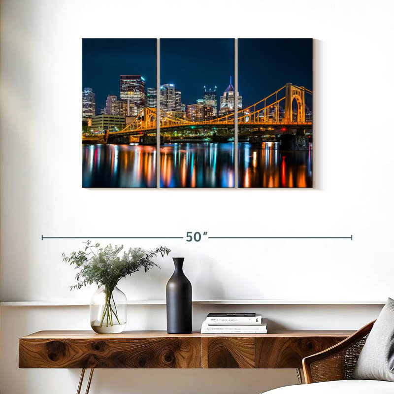 Lilie Rachel Carson Bridge At Night, 24" H x 38" W
