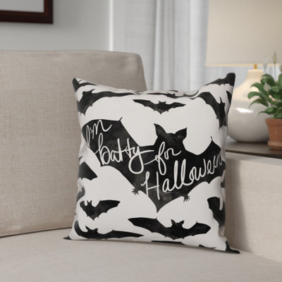I'm Batty for Halloween Throw Pillow