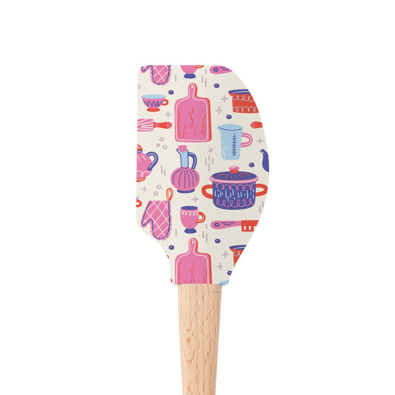 Tovolo Spatulart Cooking Liquid Conversion Silicone Spatula with Wood Handle