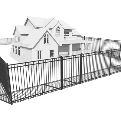 Heavy Duty 100FT Flat Top Fence Barrier Kit with 5FT H X 6FT W Panels, Flat Top Fence Gate, Posts, Connectors, Outdoor Fencing for Yard