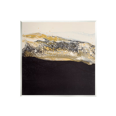 " Abstract Black And Glam Ripples " by Ruth Fromstein