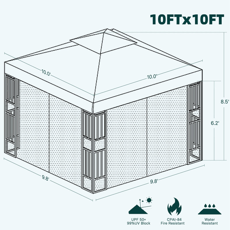 2m x 0.4m Steel Gazebo