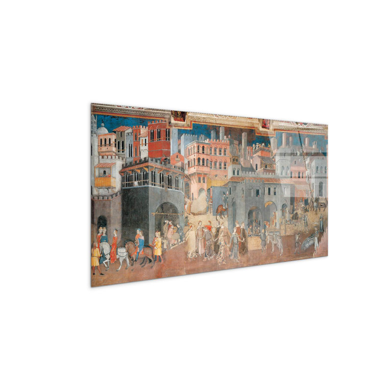 Homage to Lorenzetti - Effects of good governance 50cm H x 100cm W High Quality Print on Frameless Panel, Lightweight, Ready to Hang