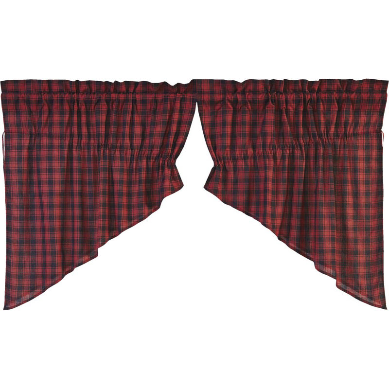 Dorval Cotton Plaid Swag Window Valance