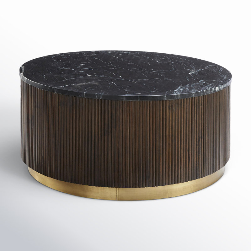 Table basse Rylee, Plateau noir / base espresso