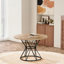 Table de salle à manger ronde Modern Modern pour 4-6, dessus en bois clair de 47,3 pouces avec base noire élégante
