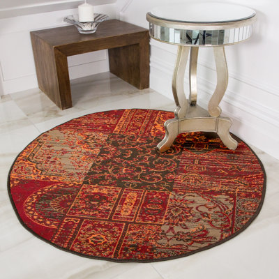 Round Eamonn Oriental Area Rug