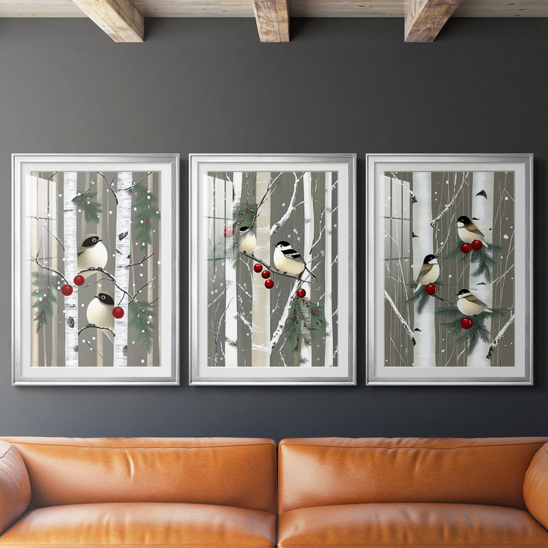 Christmas Holiday Art CI - Impression sur mesure encadrée de qualité supérieure - 3 pièces, H 27 po x l 39 po