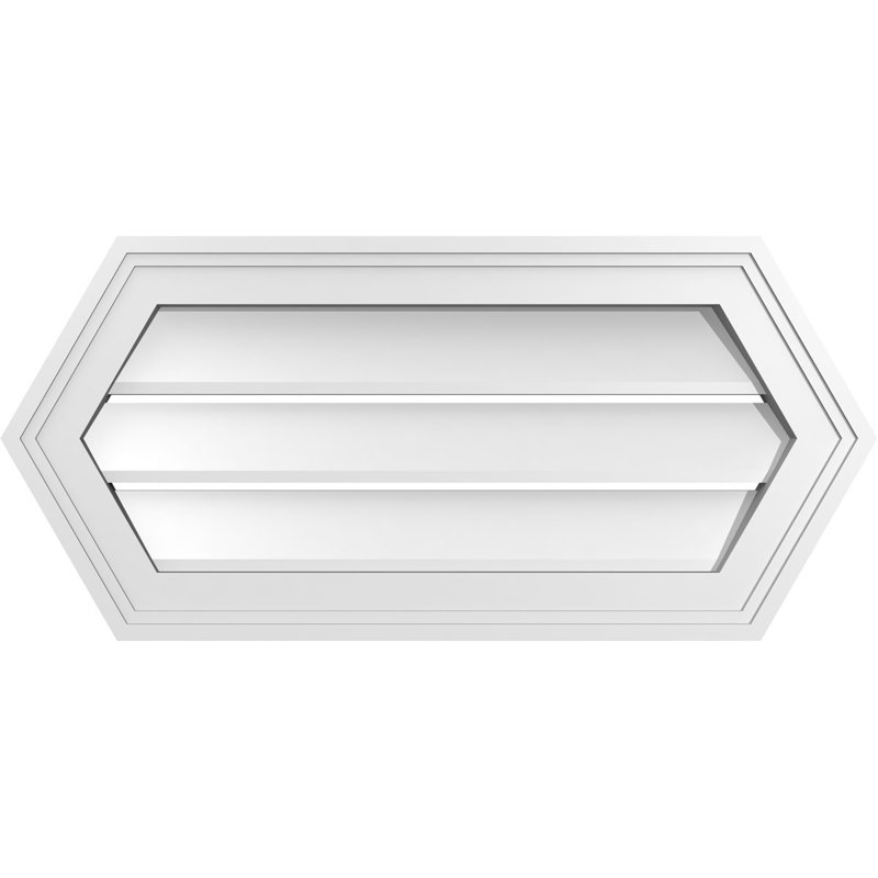 Évent horizontal fonctionnel à pignon en uréthane à surface horizontale Signature, H 12 po x l 26 po x P 1,5 po