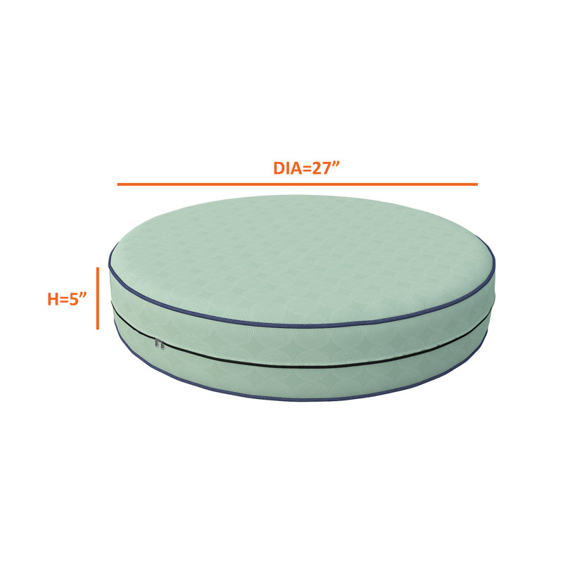 Decorative Indoor Outdoor Waterproof Round Cushion Cover, Patio Bar Stool UV Resistant Seat Cover, 12.7cm H x 68.6cm W