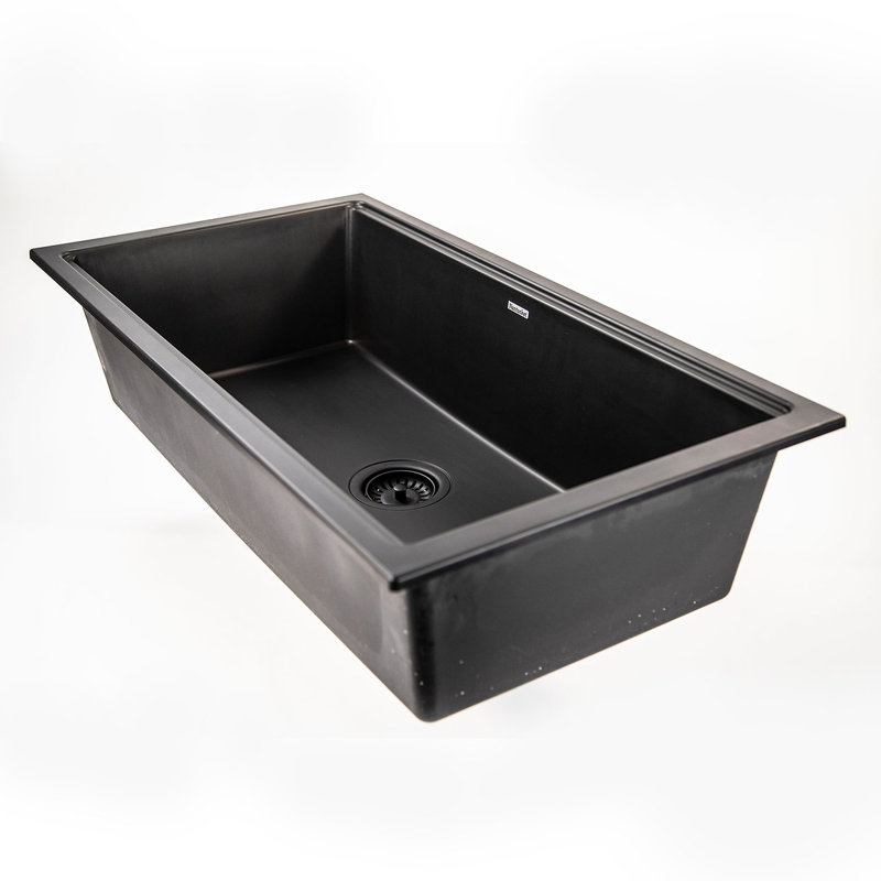 Plymouth 33.75'' L Single Basin Kitchen Sink, Matte White