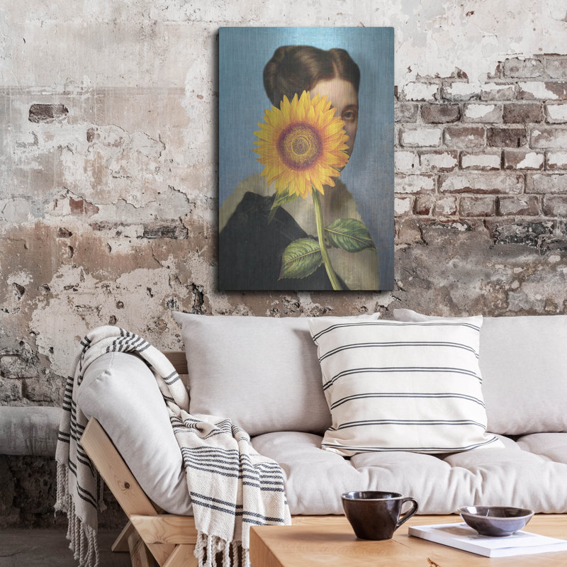 «Girl With Sunflower» par Diogo Verissimo, H 36 po x l 24 po