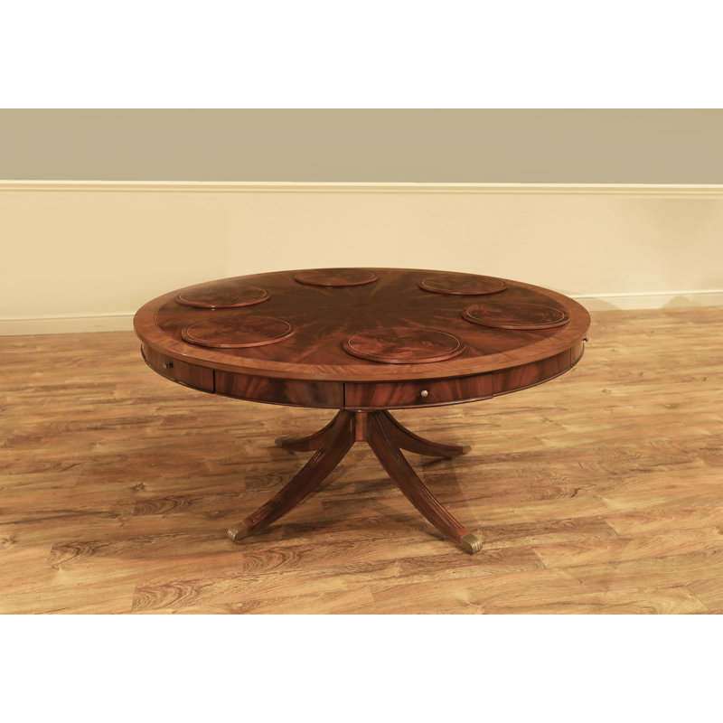 Round Mahogany Wood Dining Table