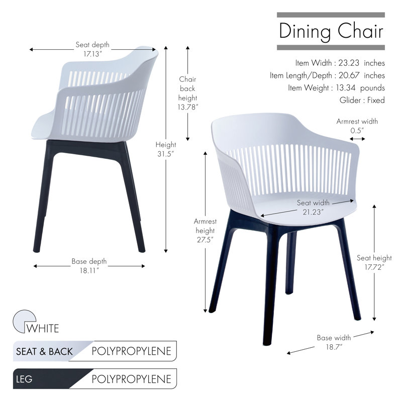 Milette 17.72'' H Armchair, White