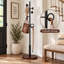 Porte-manteau sur pied, base en bois massif (noir)