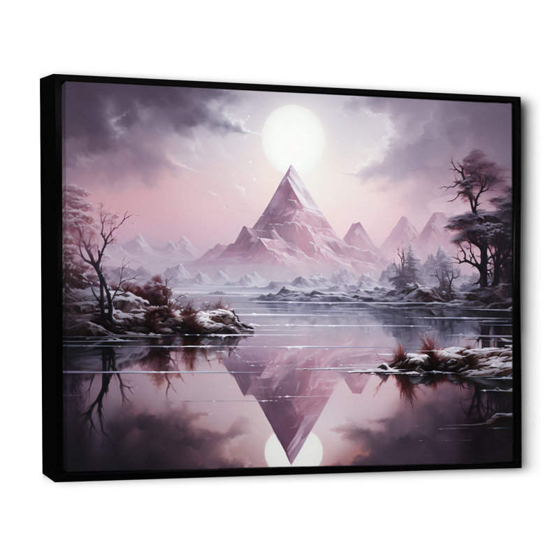 Pyramid Mystical Solitude - impression, H 34 po x l 44 po x P 1,5 po, Cadre flottant noir