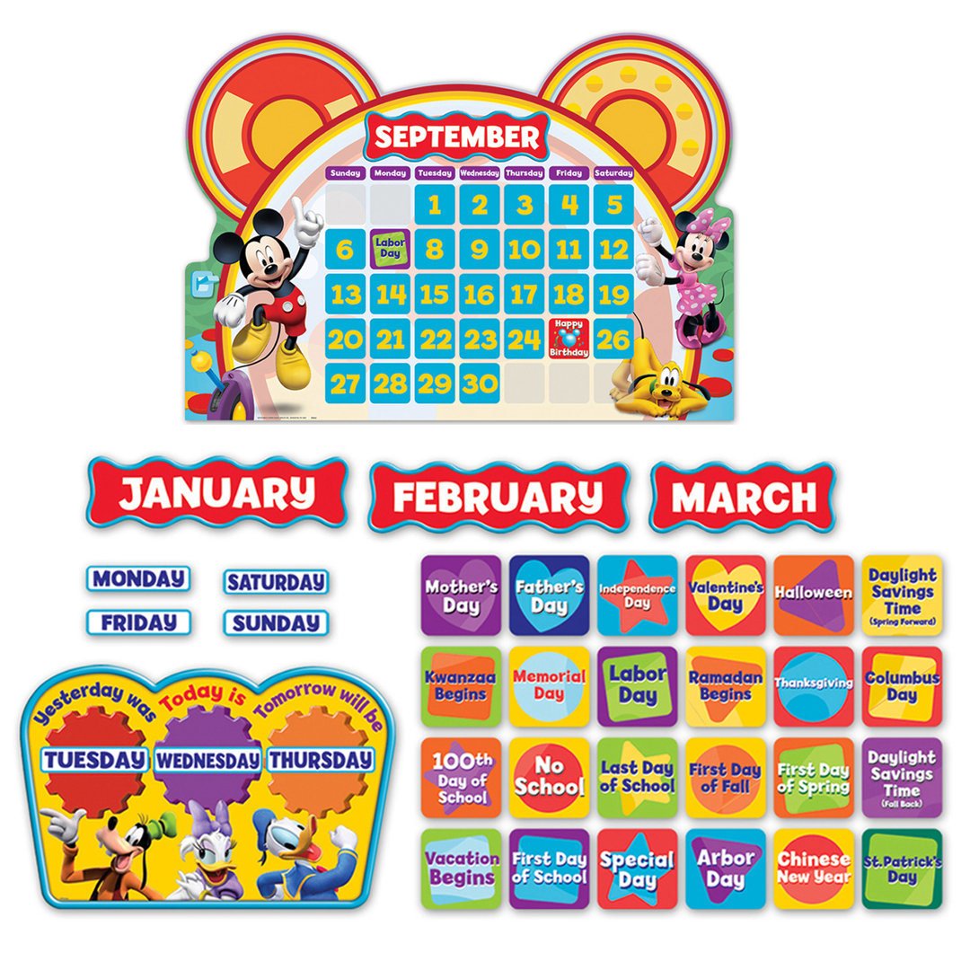 Mickey Mouse Clubhouse Calendar Bulletin Board Set Eureka Classroom