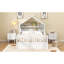 Lit simple en bois avec tête de lit et tablette de rangement, blanc-133232012