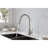 Kitchen Faucet With Pull Down - Brushed Nickel Look, Stainless Steel Build, 360 Rotating Nozzle For Convenient Water Access, Single Handle Temperature And Flow Regulation, Corrosion Coating Pull-Down-56660332