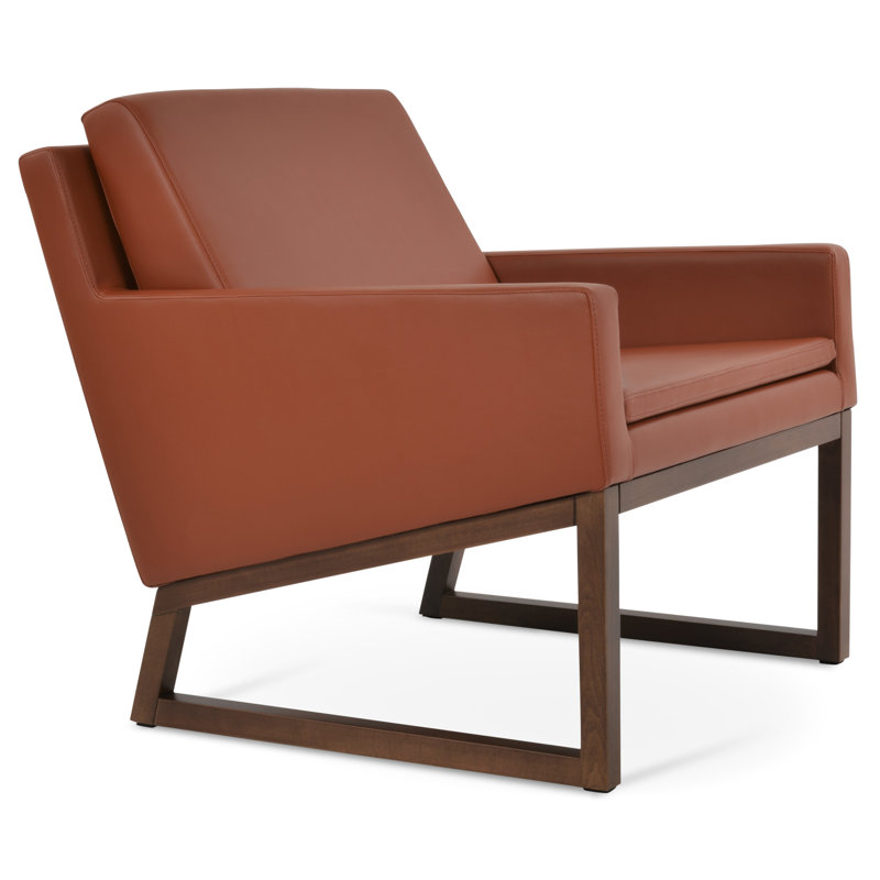 Fauteuil Nova, Similicuir cannelle