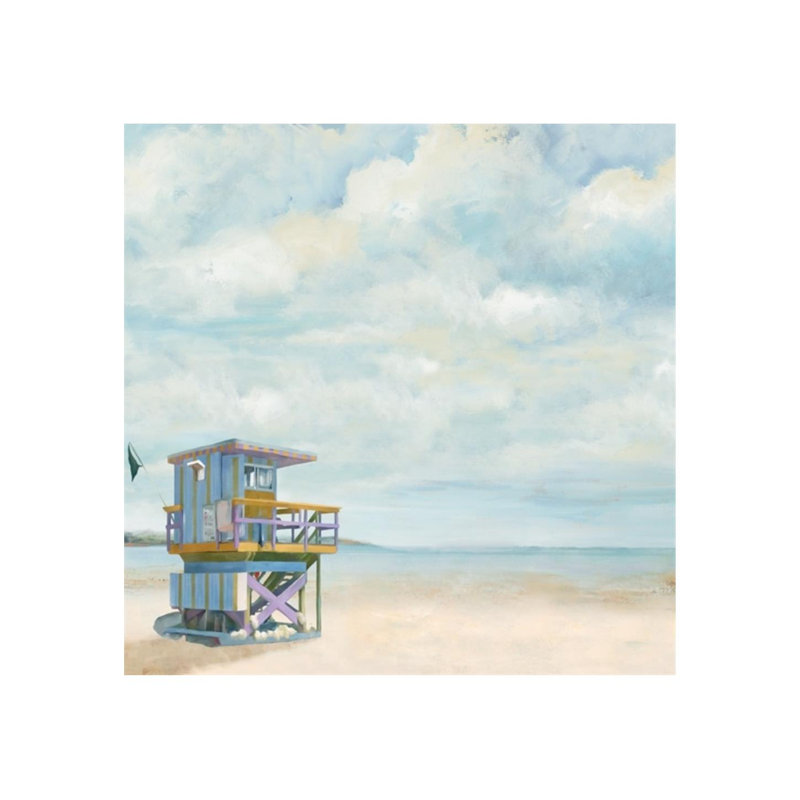 «Beach Days» par Michelle Bennett - Peinture, H 40 po x l 40 po, Plexi