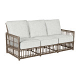 Newport 79" Wide Outdoor Wicker Patio Sofa with Cushions