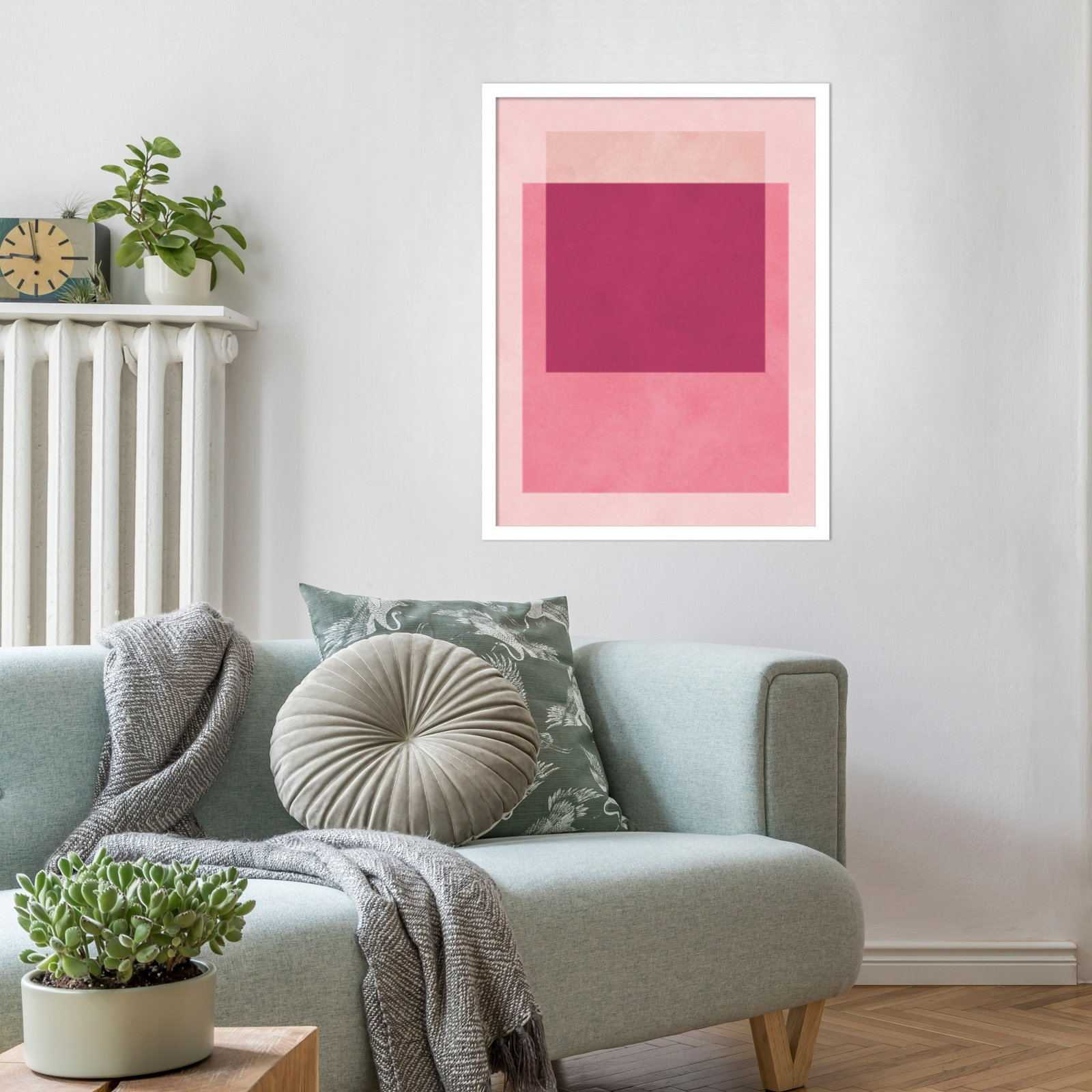 Overlapping Geometry 12 Print, 25" H x 19" W, White