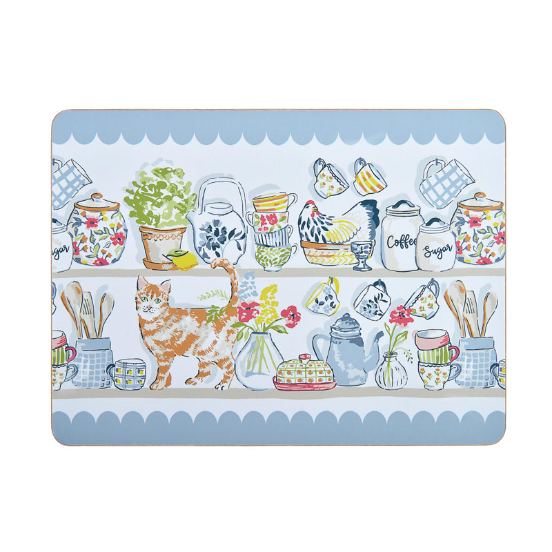Pantry Cats Paper Printed MDF Floral Placemat
