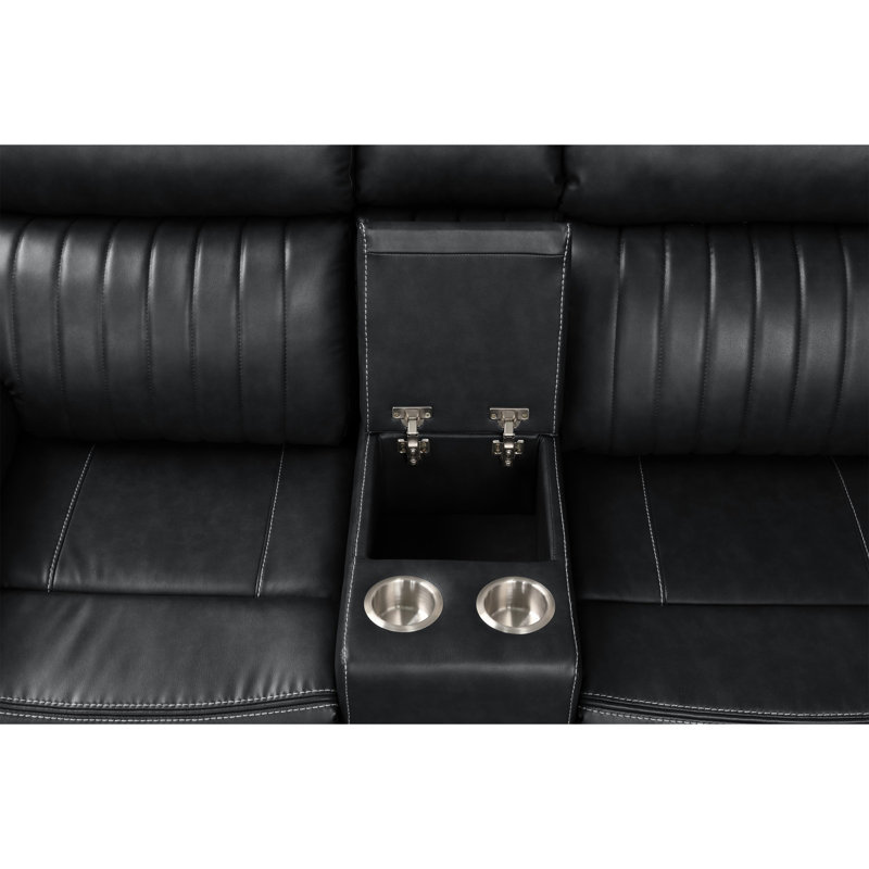Canapé modulaire inclinable moderne en bois noir, Noir