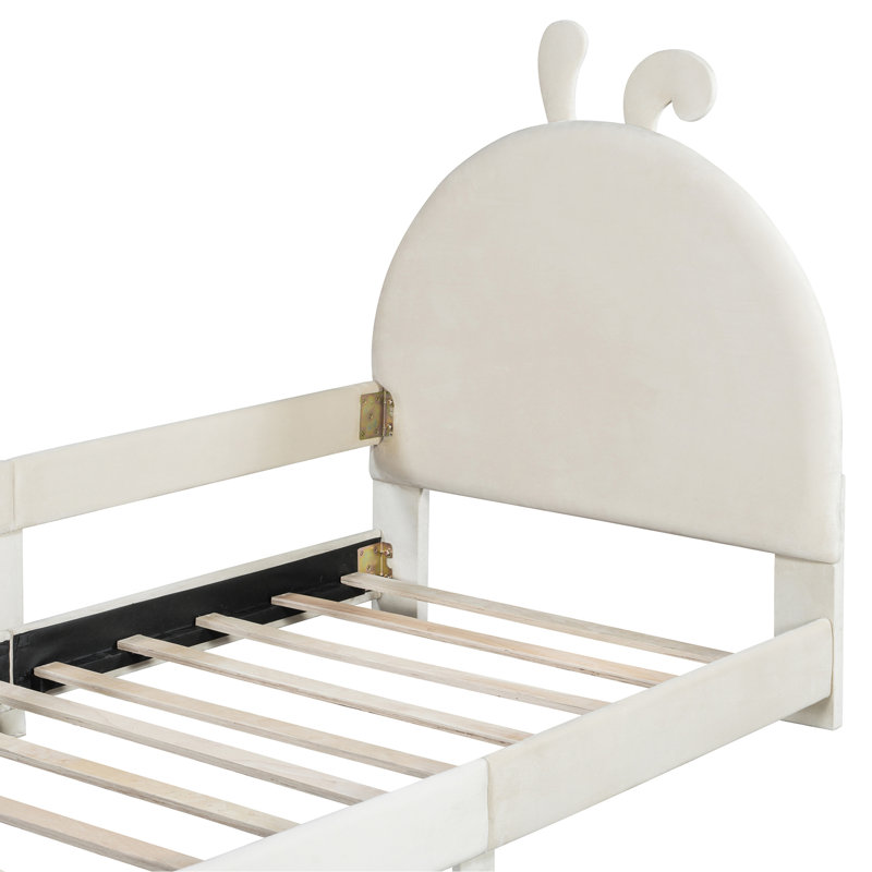 Lit plateforme tapissier Alafia, Beige