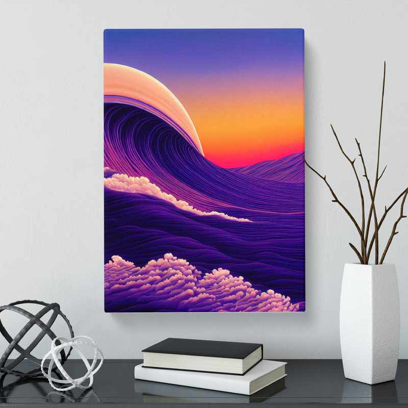 Zebra Vaporwave - Wrapped Canvas, 50cm H x 35cm W x 3cm D