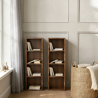 71" Wooden Open Bookcase,8 Tiers Narrow Bookshelf Adjustable Shelf