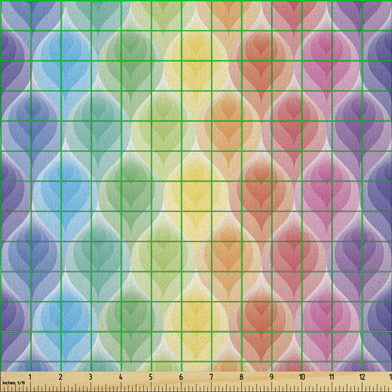 Ddnald Geometric Rainbow Coloured Leaf Multi-Purpose Fabric