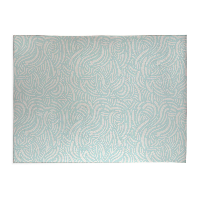 Tapis de bureau Cozy Swirl, L 5 pi x L 3 pi, Bleu clair
