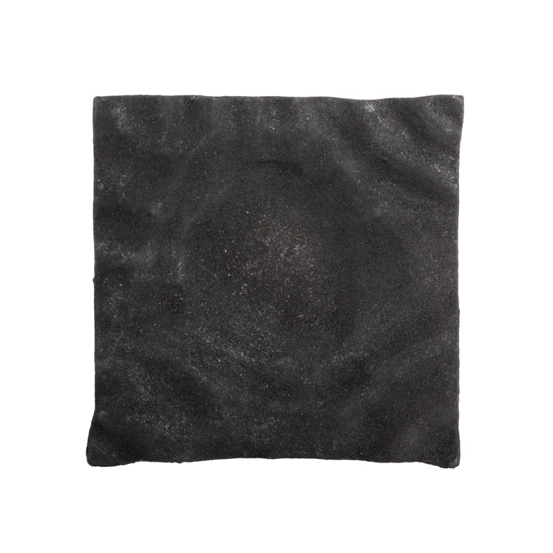 Amaya Aluminum Decorative Tray, Black, 2" H x 12" W x 12" D