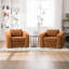Lit en chenille orange pliable de 40 po avec coussin assorti et fonction 2 en 1, pour accoudoirs convertibles simples avec dortoir, oreiller, canapé-lit, salon, chambre à coucher
