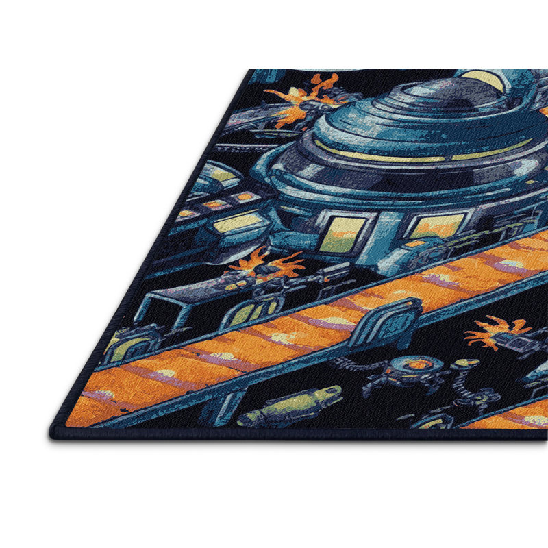 Machine Washable Space Gray Area Rug