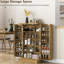 Rangement pour garde-manger de 41 po, armoire, 12 tablettes de porte, 5 tablettes réglables de style naturel pour garde-manger
