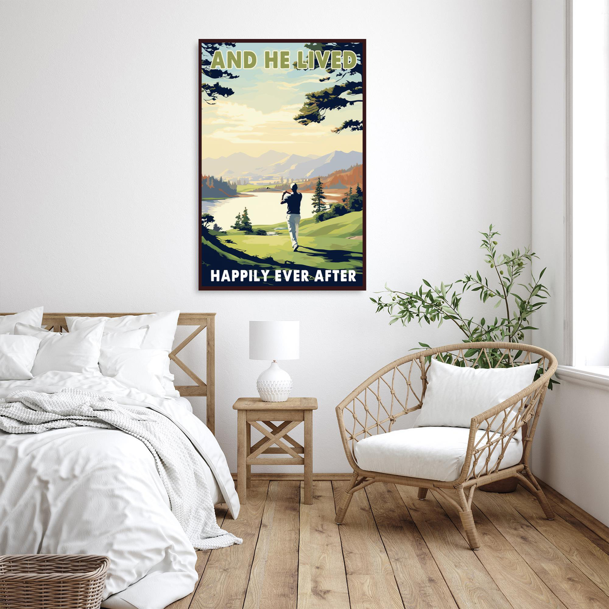 Trinx Golf And He Lived Happily Ever After - 1 Piece Rec Golf And He Lived  Happily Ever After - 1 Piece Rectangle Graphic Art Print On Wrapped Canvas  On Canvas Print