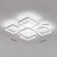 Flausch 5-Light 60cm Modern Ceiling Light, Dimmable LED Flush Mount with Remote, Squares Acrylic Chandelier-1871733307