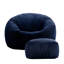 icon Kingston Cord Adults Bean Bag Chair and Pouffe, Ready Filled Beanbag and Footstool Navy Blue-63685092