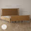 Faux Leather Platform King Bed Frame with Solid Wood Legs-129389855