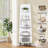 5 Tier Tall Corner Shelf Stand Bookshelf,  Corner Storage Organizer, Wooden Display Rack Etagere, Narrow Bookcase Plant Stand for Small Space-1057911517