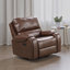 Fauteuil inclinable et pivotant manuel Teli, similicuir brun foncé