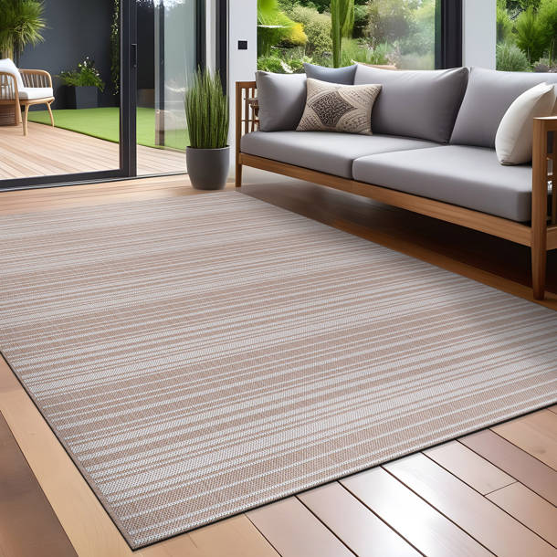 Wade Logan® Waikiki Gray/Dark Gray Indoor/Outdoor Rug & Reviews | Wayfair