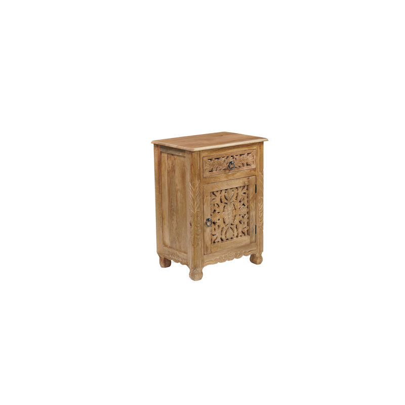  Harleen 22'' W Solid Wood Nightstand, Right, Brown