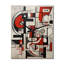 Horloge murale géométrique moderne abstraite Urban Passion - rouge, noir et blanc III-99635213