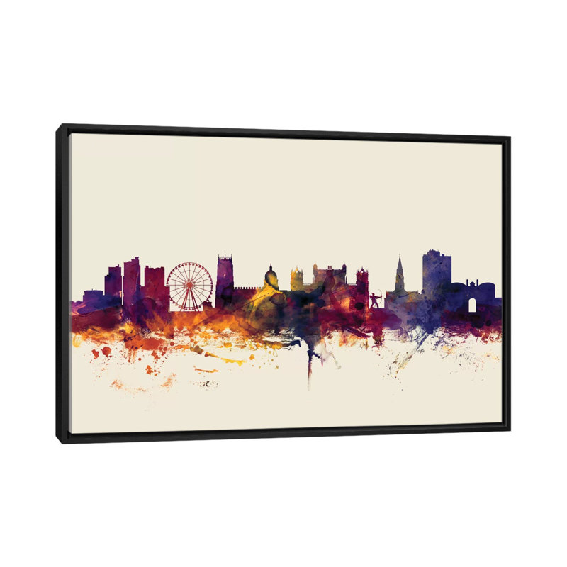 Nottingham, England, United Kingdom On Beige by Michael Tompsett - Gallery-Wrapped Canvas Giclée, 40" H x 60" W x 1.5" D