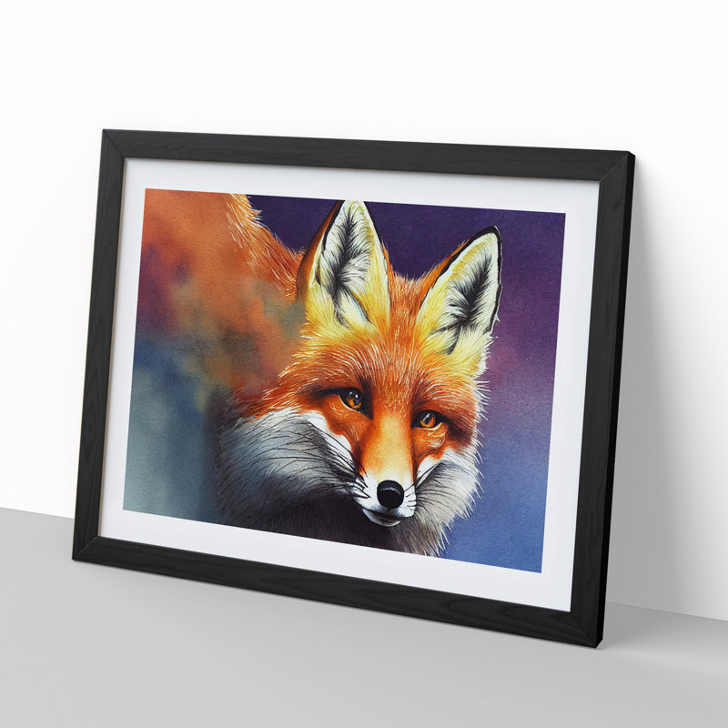 Fox Vol.3 - Single Picture Frame Print, 25cm H x 34cm W x 2cm D, Black