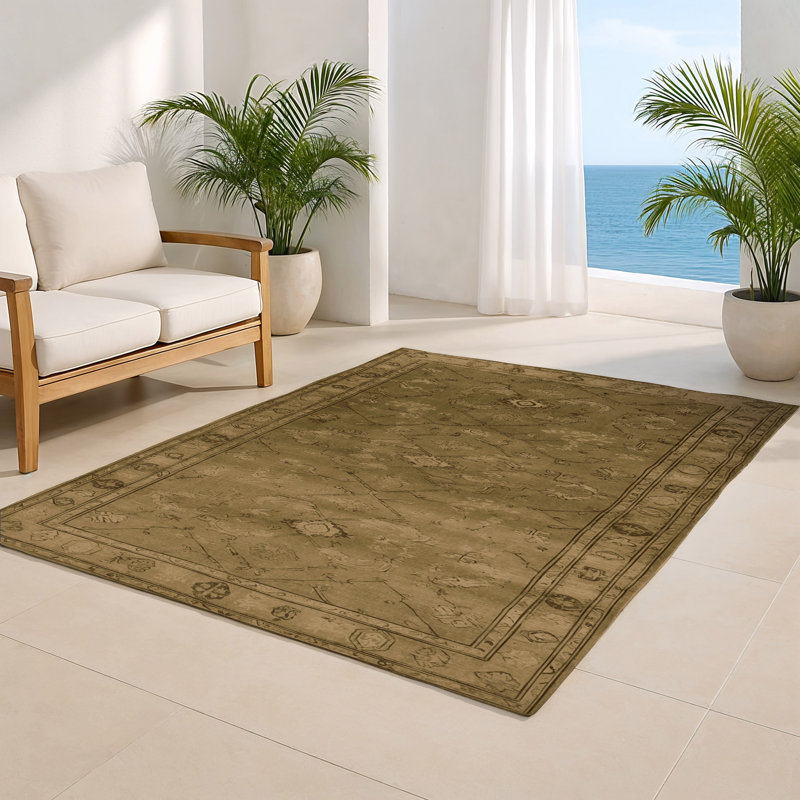 Tapis intérieur et extérieur brun Overdyed, Rectangulaire 2 pi x 3 pi